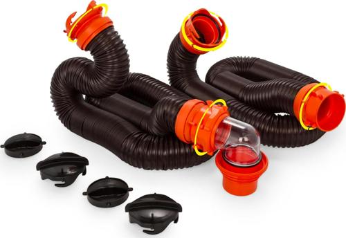RhinoFLEX 20' Sewer Hose Kit w/4N1,Elbow, Caps