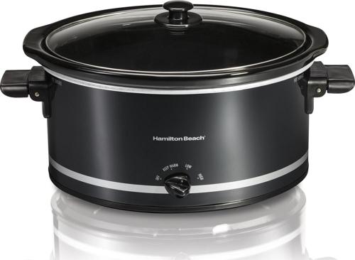 Hamilton Beach Slow Cooker, Extra-Large Capacity, Serves 10+, 8 Quarts, Black, 33185