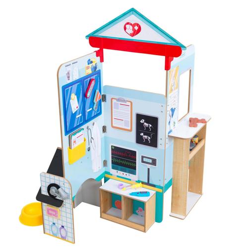 KidKraft Leta s Pretenda c Wooden Pet Doctor Pop-Up Toy with 18 Accessories
