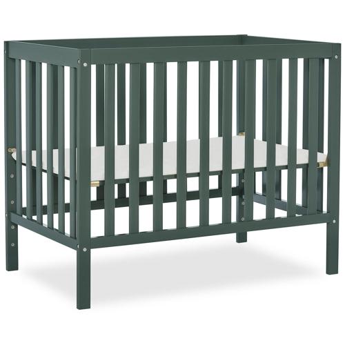 Dream On Me Edgewood 4-in-1 Convertible Mini Crib, Olive