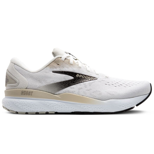 Men's Brooks Ghost 16, White/Pelican/Oyster, 12 D Medium