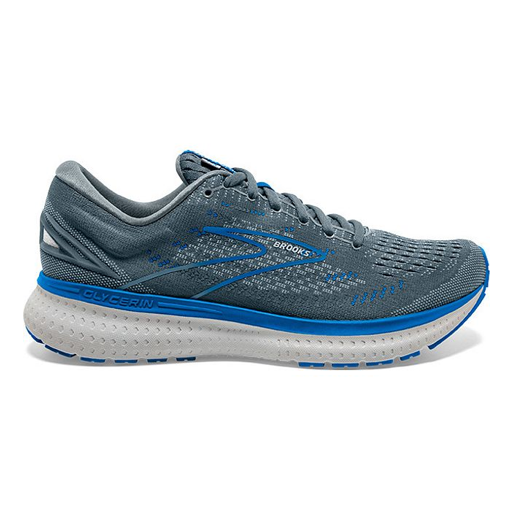 Men's Brooks Glycerin 19, Quarry/Grey/Dark Blue, 12.5 2E Wide