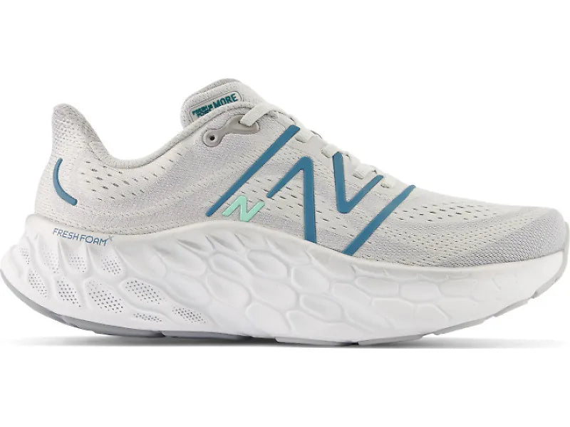 Men's New Balance Fresh Foam X More v4, Light Aluminum/Dark Moonstone, 13 2E Wide