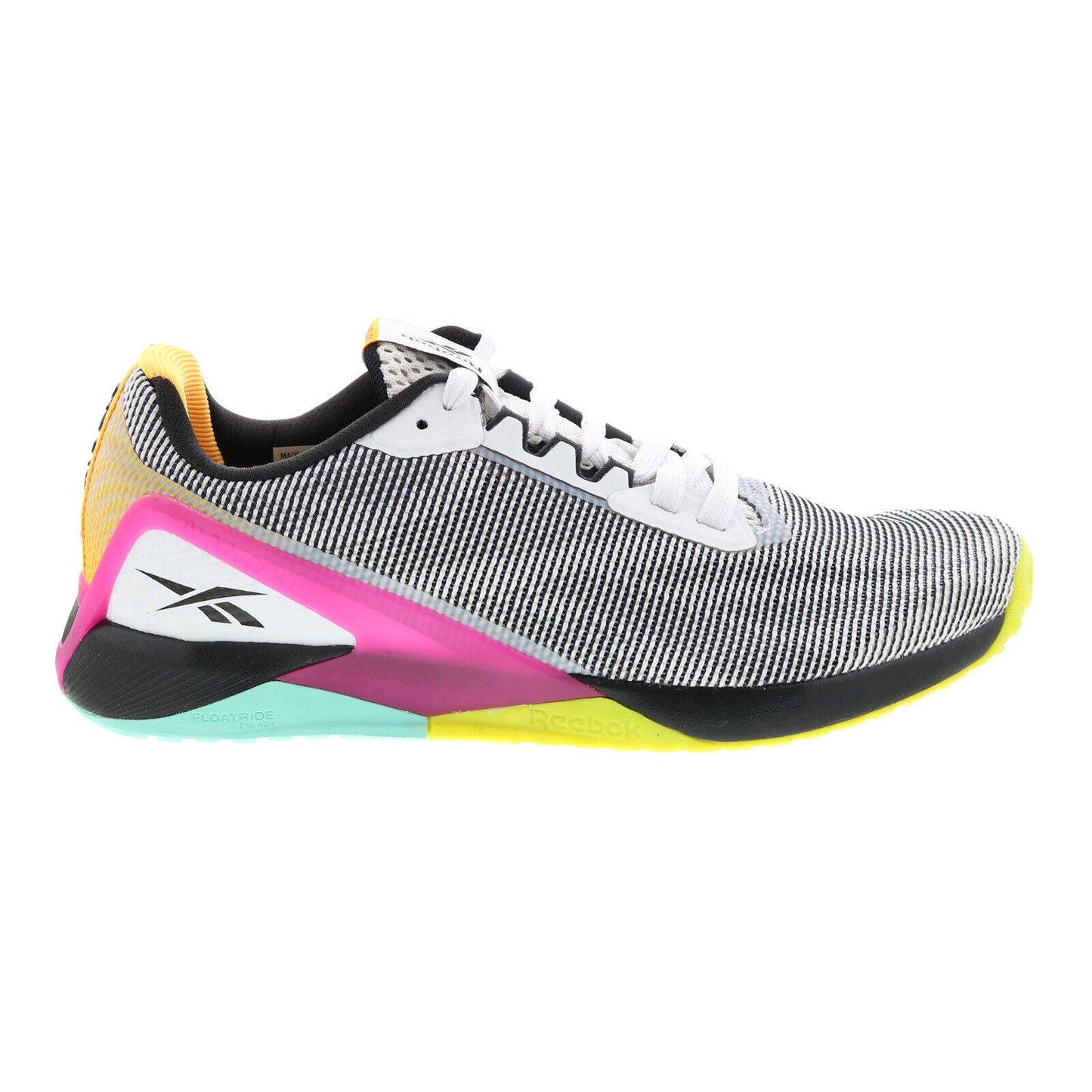 Women's Reebok Nano X1 Grit, FTWR White/Core Black/Pursuit Pink, 7 B Medium