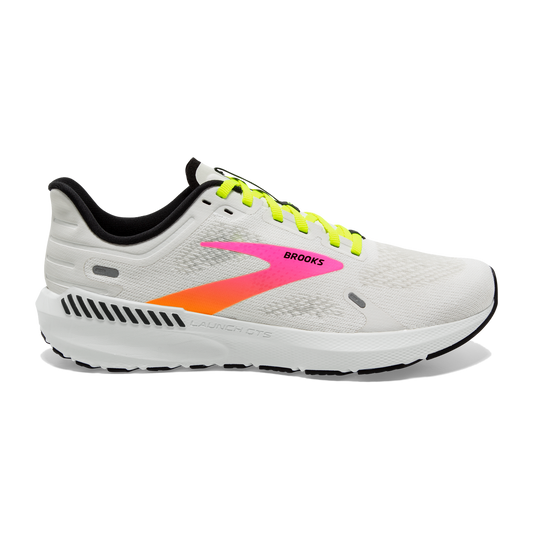 Men's Brooks Launch GTS 9, White/Pink/Nightlife, 8.5 D Medium